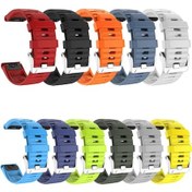 Resim Sones Garmin Tactix 7 Pro / Fenix 7x / 6x Pro 26mm Vida Gümüş Çelik Toka Silikon Saat Kordonu 