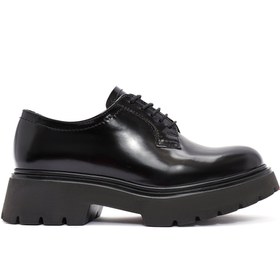 Resim Derimod Kadın Siyah Bağcıklı Deri Oxford Ayakkabı 24WFD281322 