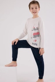 Resim U.s. Polo Assn. Erkek Çocuk Uzun Kol Pijama Takım Taş-1799 Taş 