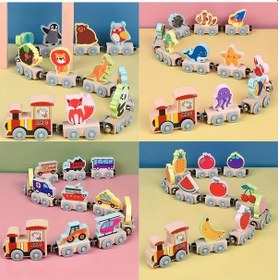 Resim Willowhaven Meyveli Eğitici Ahşap Tren Seti: Stem Oyuncak Ve Motor Beceri Gelişimi 