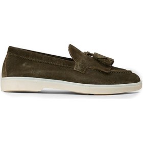Resim Deery Kadın Hakiki Süet Yeşil Püsküllü Loafer - 02042zyslc01 