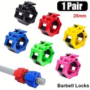 Resim 1 Çift 25mm Hızlı Kilit Barbell Kilitleri - Güvenlik Klipsi ile Renkli Spinlock Kolluklar, ABS Malzeme, Ağırlık Kaldırma ve Vücut Geliştirme için Kırmızı/Mavi/Yeşil/Siyah, Ağırlık Kilitleri, Fitness Aksesuarları, Şık Tasarım, Dayanıklı İnşaat 
