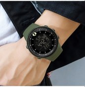 Resim Yingfu 6071 3 Bölümlü Led Dijital Saat, Spor Erkek Saati, Ordu Yeşili, Sanda Zamanlayıcı, Çok Renkli Çok Renkli 