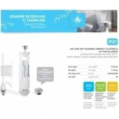 Resim 3/6 Litre Çift Kademeli Klozet Rezervuar Iç Takım 