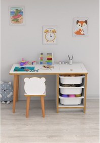 Resim Soho - Çocuk Çalışma Masası Oyun Ve Etkinlik Masası Sepetli 001 