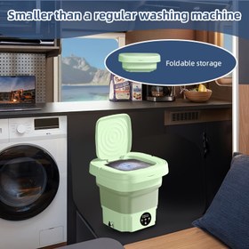 Resim RV Seyahat, RV Kamp, RV Açık Hava, RV Ev, Mini Çamaşır Makinesi, Katlanabilir Çamaşır Makinesi, 8L, Kullanımı Kolay, İç Çamaşırı ve Çoraplar Ayrı Yıkanır Daha Sağlıklı, Seyahat Alanı Kaplamaz, İki Renk Mevcut RV Kullanımı İçin Uygundur, Pil Olmadan 