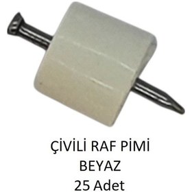 Resim Çivili Raf Pimi Beyaz 25 Adet Beyaz 