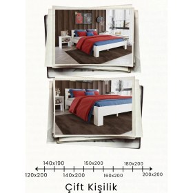 Resim Renazzo Mobilya Letto Mdf Modern Karyola - 1. Sınıf 18 mm Mdf Tasarım Masif Görünümlü Sağlam Karyola 