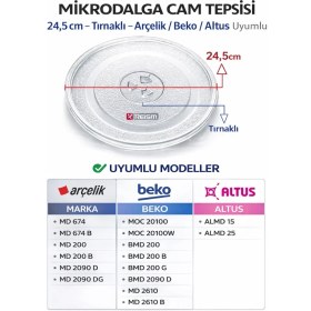 Resim Mikrodalga Fırın Cam Tepsi Her Marka ve Modele Uygun 