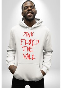 Resim Pink Floyd The Wall Kadın Erkek Beyaz Kapüşonlu Sweatshirt Hoodie Beyaz 
