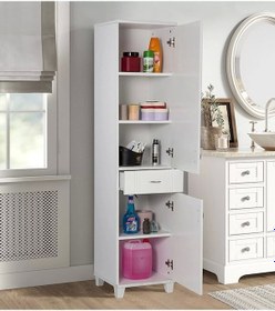 Resim Banyo Ve Mutfak Kiler Boy Dolabı Beyaz 