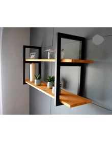 Resim Umut Park Metal Ahşap Duvar Raf 