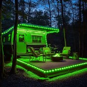 Resim Solar Halat Işığı Su Geçirmez 100LED veya 50LED Dış Mekan Solar Dizgi Işıklar Paskalya Bahçe Parti Ev Düğün Noel Cadılar Bayramı St. Patrick Günü Ağaç Aydınlatması (Yeşil) 