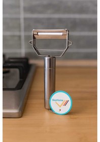 Resim Ergonomik Paslanmaz Çelik Meyve Ve Sebze Soyacağı Metalik Metal 
