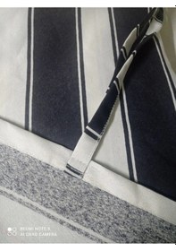 Resim Gencer Home Balkon Perdesi Bağcıklı Ölçü Seçenekli Gri Beyaz 001 