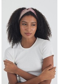 Resim Kadın Trend Style Pamuklu Penye, Kaymaz, Yumuşak, Esnek, Saç Bandı Bandana - Tek Ebat / Bej-gül Kurusu Bej-gül Kurusu 