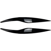 Resim Dinosaurs Mk6 2008-2012 Için Parlak Siyah Ön Far Kapağı Başkanı Işık Lambası Göz Kapağı Kaş Trim 