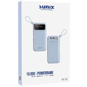 Resim Sunix 10.000 Mah Dijital Göstergeli Kendinden Kablolu Powerbank Mavi Pb-120 