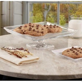 Resim Paşabahçe Madlen Kare Ayaklı Servis Tabağı Ve 6 Adet Kare Tatlı Tabağı 950007 68307 