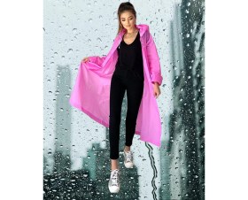 Resim Shopiolog Kadın Erkek Yağmurluk Kapüşonlu Çıtçıtlı Eva Siyah Yağmurluk 