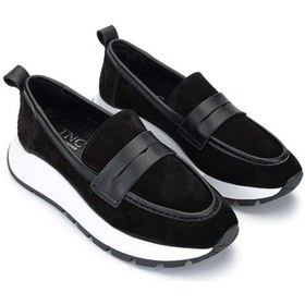 Resim Tamer Tanca Kadın Hakiki Deri Siyah Süet Loafer Ayakkabı 231 414y Bn Ayk Y24 Sıyah Suet Siyah 