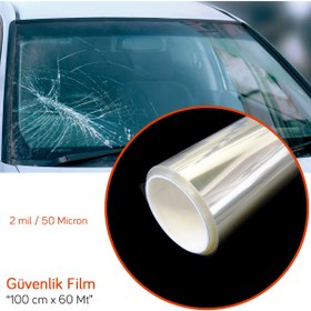 Resim Carub Güvenlik Cam Filmi 100 cm x 60 mt Çizilmez 2 Mil/50 mic SF50CL BR1221101 