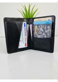 Resim Roan Hakiki Deri Minimal Kartlık/kartvizitlik Siyah Kroki 