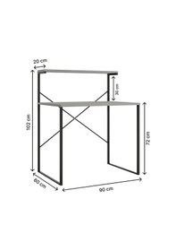 Resim Raflı Çalışma Masası 60x90 Ofis Masası Çalışma Masası 1300 Çam 