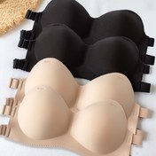 Resim 4 Adet Askısız Bandeau Sütyenler, Telsiz Dikişsiz Düzeltici Kaldırıcı Kaymaz Rahat Giyim Günlük ve Özel Günler İçin - Siyah & Bej, Olay Sütyenler, Olgun Tarz İç Çamaşırları, Kaymayan İç Çamaşırlar 
