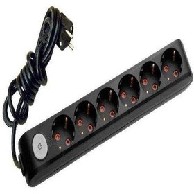 Resim Viko 6'lı Anahtarlı Priz 3x1,5 mm Uzatma Siyah 10 MT 