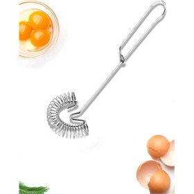 Resim Paslanmaz Çelik Yumurta Yoğurt Tatlı Çırpma Teli Spiral Çırpıcı 