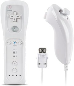 Resim Wii Remote, Compatible with Nintendo Wii/Wii U, Wii Controller with Nunchuck, with Silicone Case and Wrist Strap 