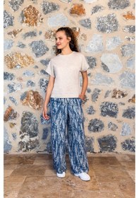 Resim Doreanse Kadın Kısa Kol Bej Mavi Pijama Takım C6t0n04y42 001 