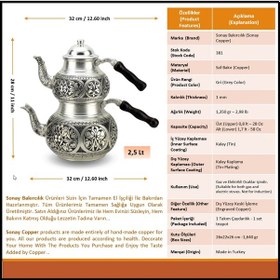 Resim Kalın Eskitme Topak Bakır Çaydanlık Bakır 