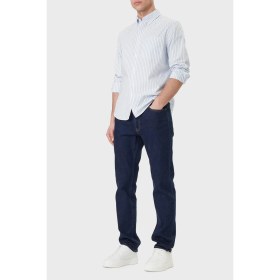 Resim Calvin Klein Pamuklu Regular Fit Çizgili Uzun Kollu Gömlek LV04RF100GC32 Erkek Gömlek LV04RF100G C32 
