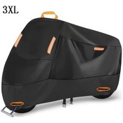 Resim Fochsia Kalın 210d Oxford Motosiklet Örtüsü 3xl Siyah Su Geçirmez Rüzgar Koruma Reflektif 