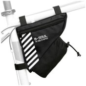 Resim Tangshopping Bisiklet Üçgen Çantası Su Şişesi Cepi Alet Depolama Siyah 