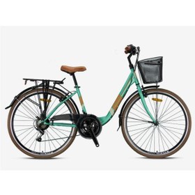 Resim Kron TETRA 3.0 - 28 Jant City Bike - 15' - 21 Vites - V.B. - Mint Yeşili-Kahverengi/Bej 