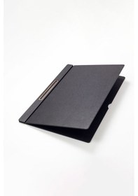 Resim Turgut Office Deri Kapaklı Masa Sümeni Siyah Ahşap Detaylı 60 x 40 CM 