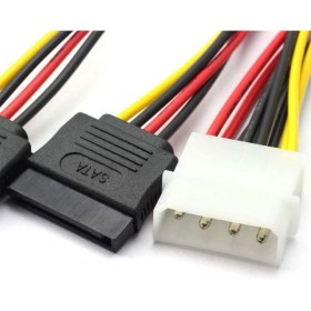 Resim 30 cm 4 Erkek Pin Molex Sata Kablo 15 Pin Dişi Çift Sata Kablo 