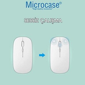 Resim Microcase 800-1200-1600 DPI Bluetooth Kablosuz Mouse - AL2722 Beyaz 