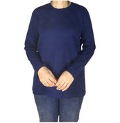 Resim Kadın Mimoza Sade Büyük Beden Anne Bluz Lacivert 