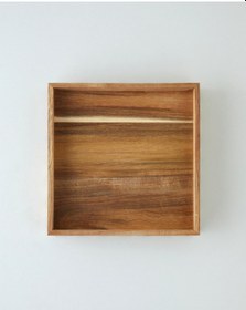 Resim English Home Akasya Dekoratif Tepsi 25x25x5 Cm Koyu Kahverengi 