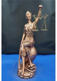 Resim Themis Adalet Tanrıçası Heykeli 34 Cm Dünya Üstünde Dekoratif Biblo, Ev & Ofis Aksesuarı Bakır 