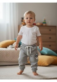 Resim Zekids Bebek Ayıcık Desenli Eşofman Alt-16391 Gri 