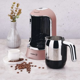 Resim Korkmaz Kahvekolik Rosegold Krom Otomatik Kahve Makinesi A860-06 
