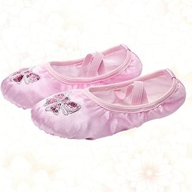 Resim BESPORTBLE Bale Dans Ayakkabıları Çocuk Terlikleri Bale Ayakkabıları Tam Taban Kız Dans Ayakkabıları Çocuklar Slayt Sandalet Çocuklar Terlikleri Tek Bale Ayakkabısı Pembe Payetler 