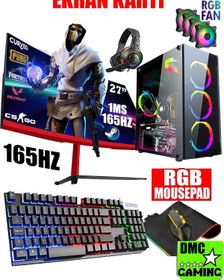 Resim DMC N233 (PUBG,GTA 5) I5 3470,16gb,500gb Hdd 256gb Ssd,rx550,27''165hz Curved Oyuncu Masaüstü Bilgisayar 