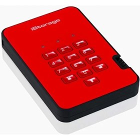 Resim Istorage Diskashur2 SSD 1 Tb Kırmızı - Güvenli Taşınabilir Katı Hal Sürücüsü - Parola Korumalı - Toz ve Su Geçirmez - Donanım Şifreleme 