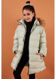 Resim Lela Içi Peluş Astarlı Çıkarılabilir Kapüşonlu Suya Dayanıklı Kız Çocuk Mont 5761910 Çağla 